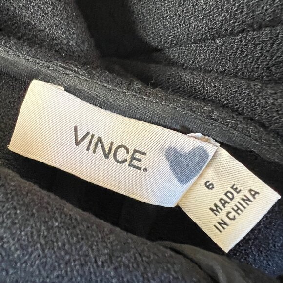 Vince Bib V-Neck Sheath Dress Black Size 6 - Picture 9 of 13